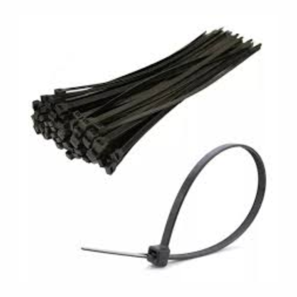 PRECINTOS 300X4,8 MM X100 UNI. NYLON 6.6 DUPONT NEGRO - /
USO VARIOS